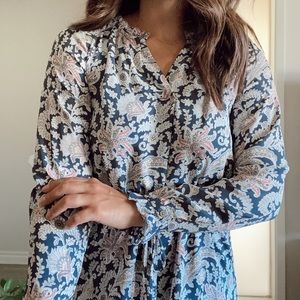 Gray & Pink Floral Dress - LOFT